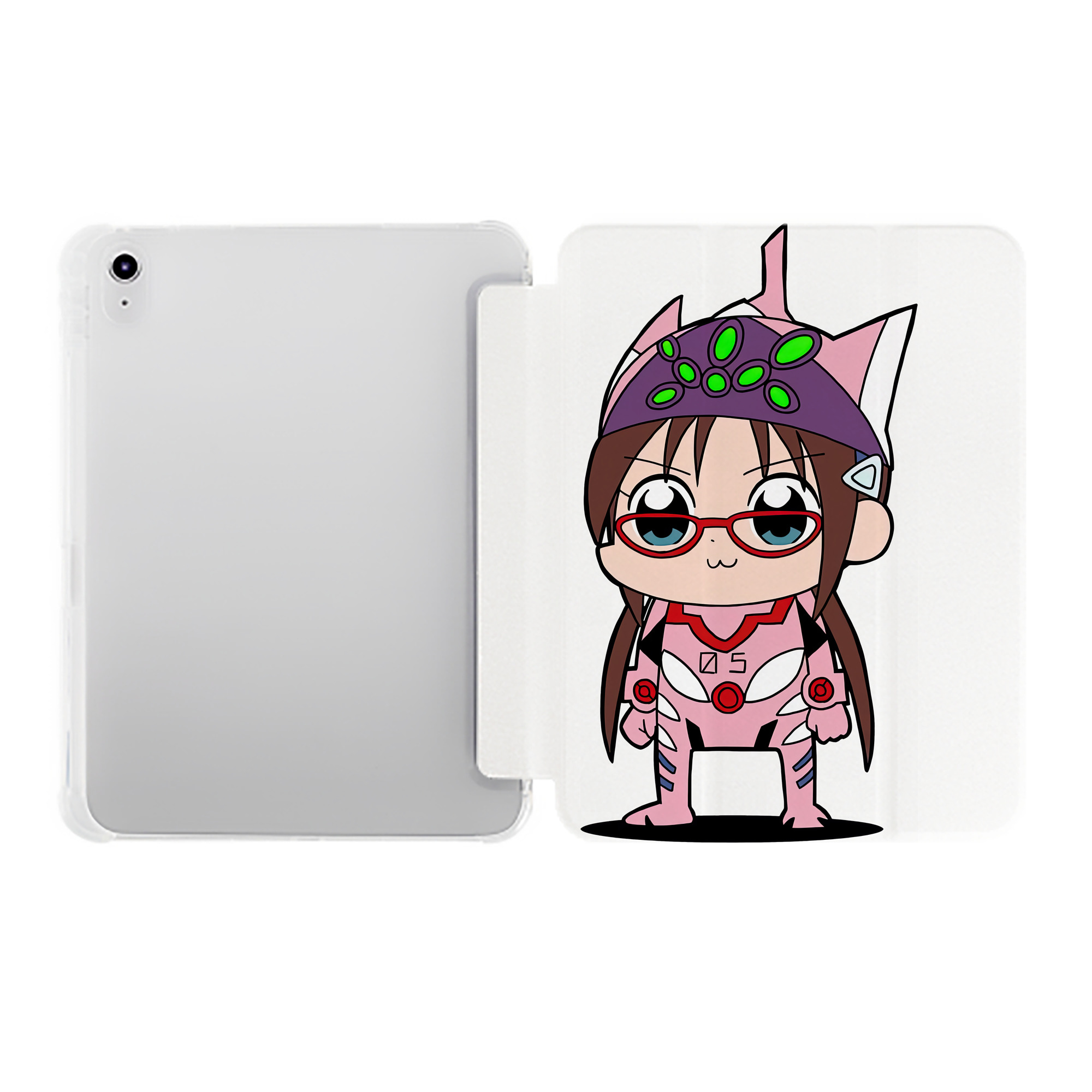 （画像用） EVA 新世紀エヴァンゲリオン IPad ケース ペン収納付き 三つ折りスタンド PUレザー×シリコン 対応機種9.5/10.5/10.9インチ